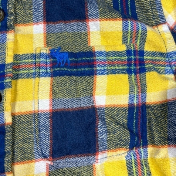 Abercrombie Kids Shirt Boys Extra Large Plaid Flannel Muscle Preppy School Fall - Picture 2 of 4